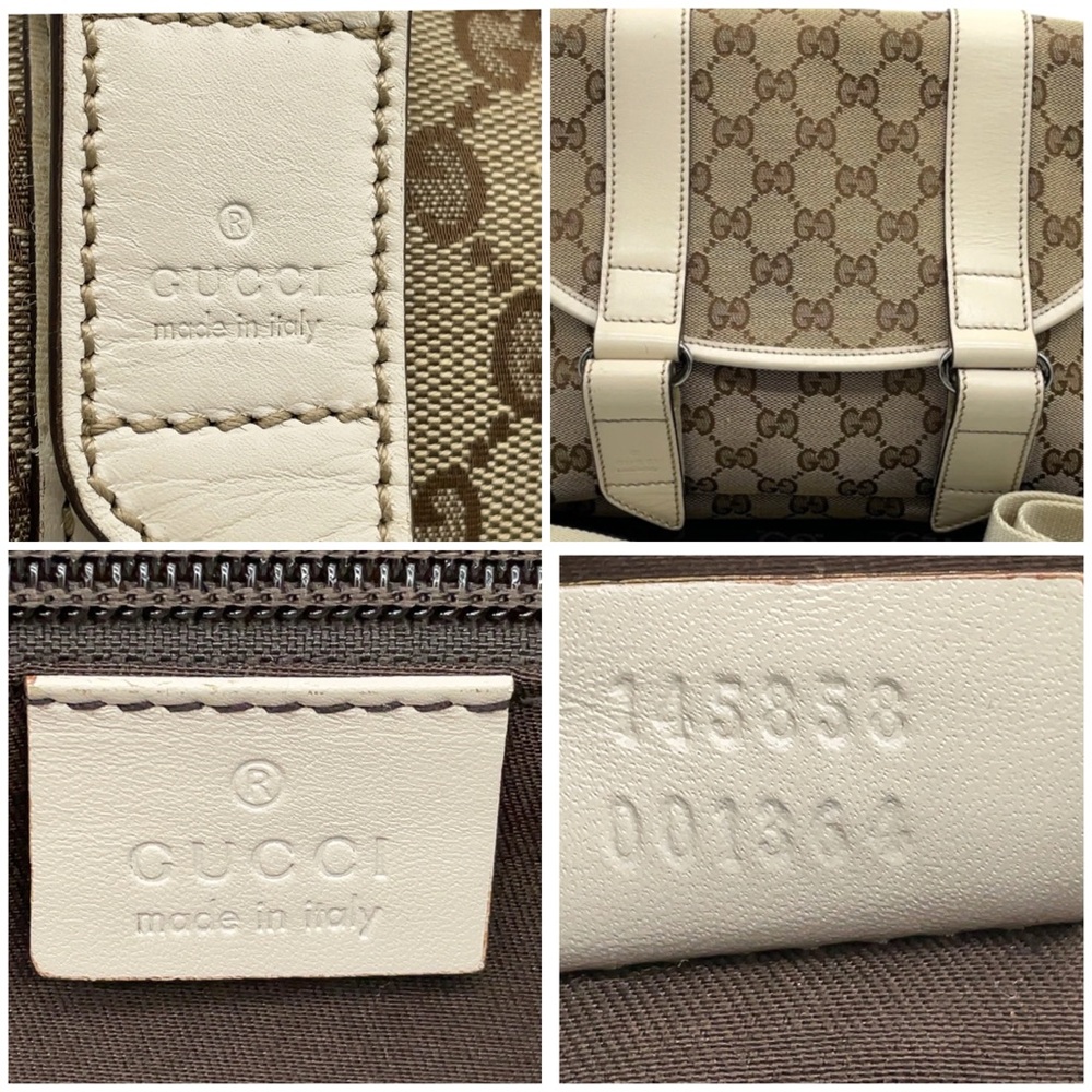Authentic GUCCI Monogram Brown and Cream Crossbody Bag with Monogram Canvas - Picture 6 of 13